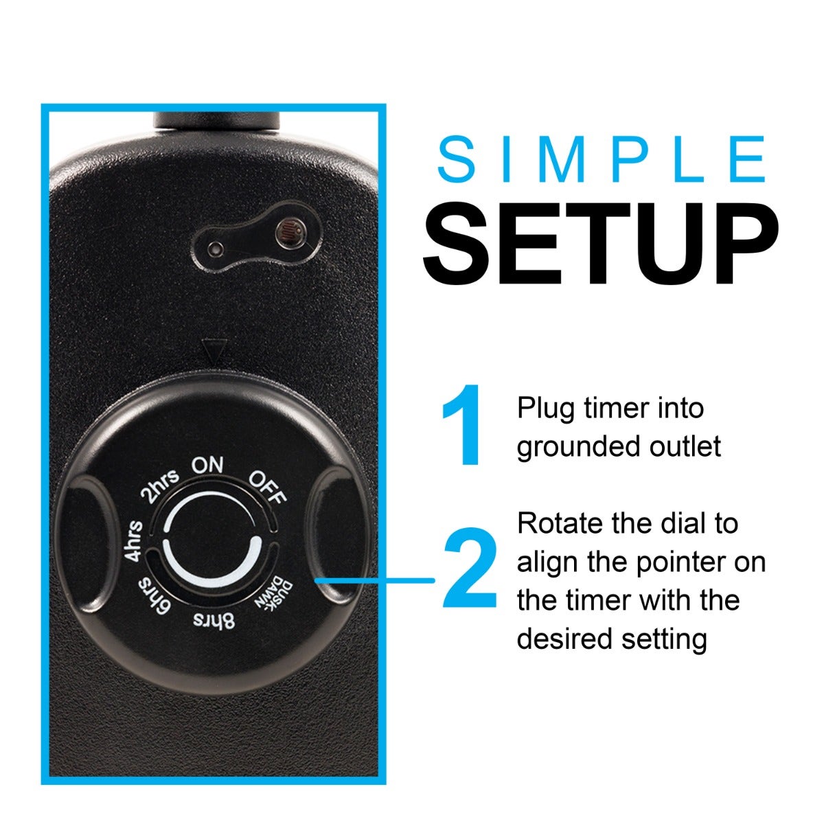 GE Outdoor 3-Outlet Photocell Timer, Black