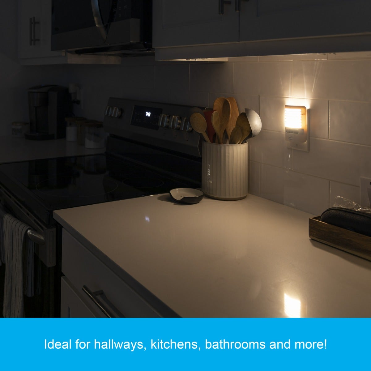 GE Motion Sensing Dimmable LED Night Light, White