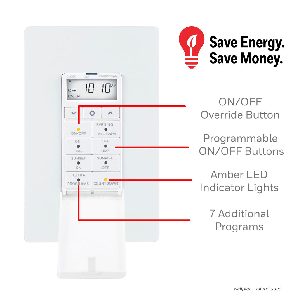 UltraPro Daysmart 7-Day In-Wall Digital Timer