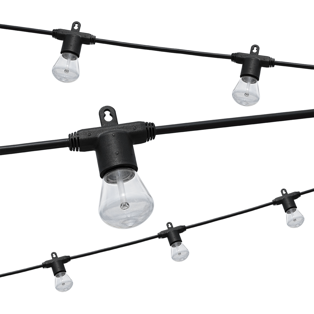 Lights by Night LED Bistro String Lights, 12 Bulbs, 24ft. Black Cord