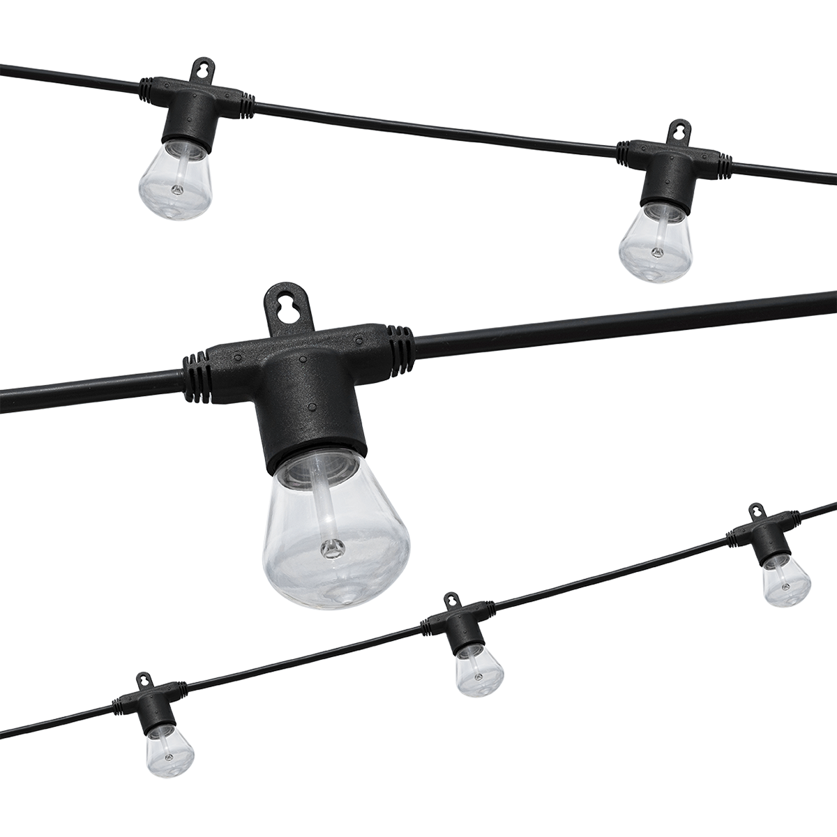 Lights by Night LED Bistro String Lights, 12 Bulbs, 24ft. Black Cord
