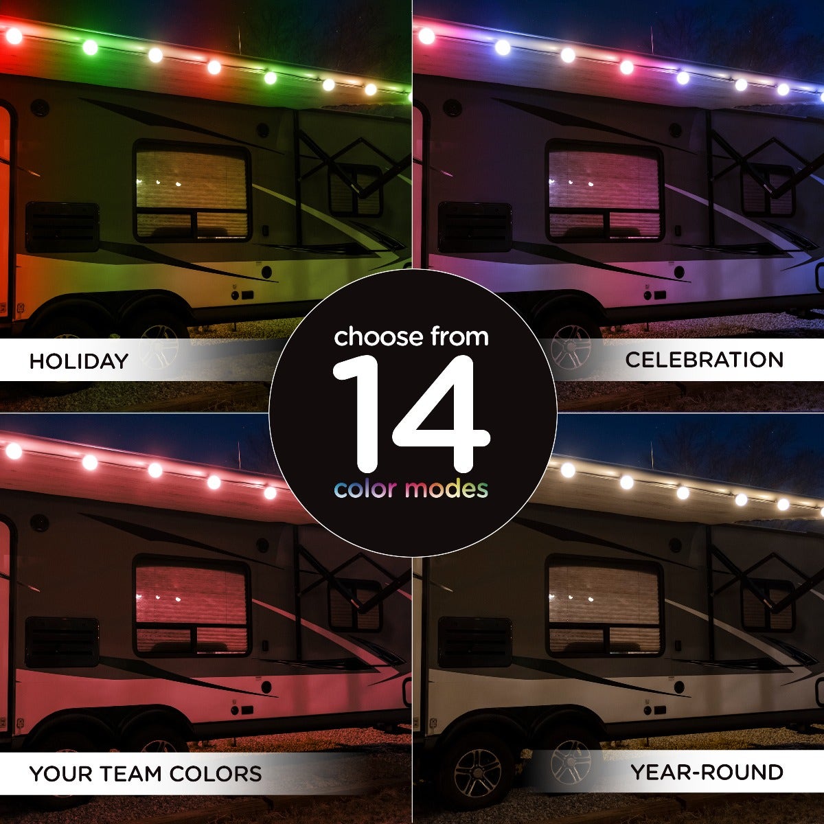 Enbrighten Bistro USB-Powered Color Changing LED Cafe Lights, 24 Bulbs, 24ft. Black Cord