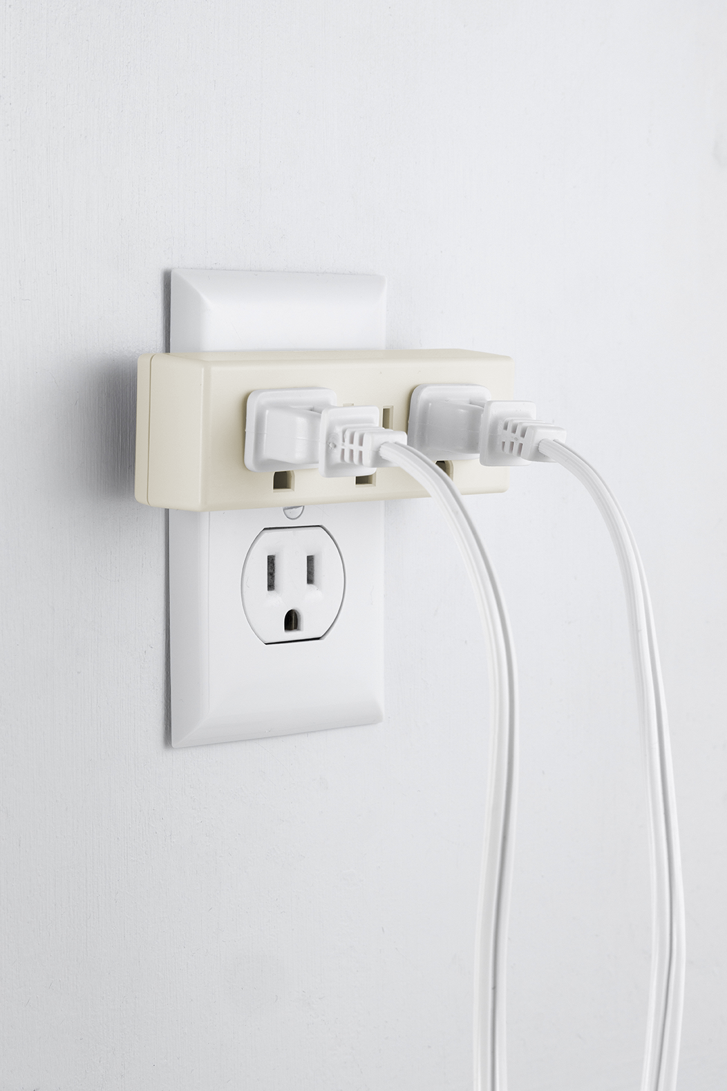 GE 3-Outlet Wall Tap, Light Almond