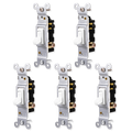 GE Grounding Toggle Switch, White, 5 Pack