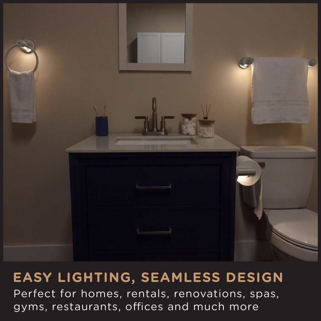 Enbrighten LED Motion Sensing Towel Ring Light, Brushed Nickel