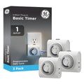 GE Indoor Plug-In 24-Hour Mechanical Timer, White, 3 Pack