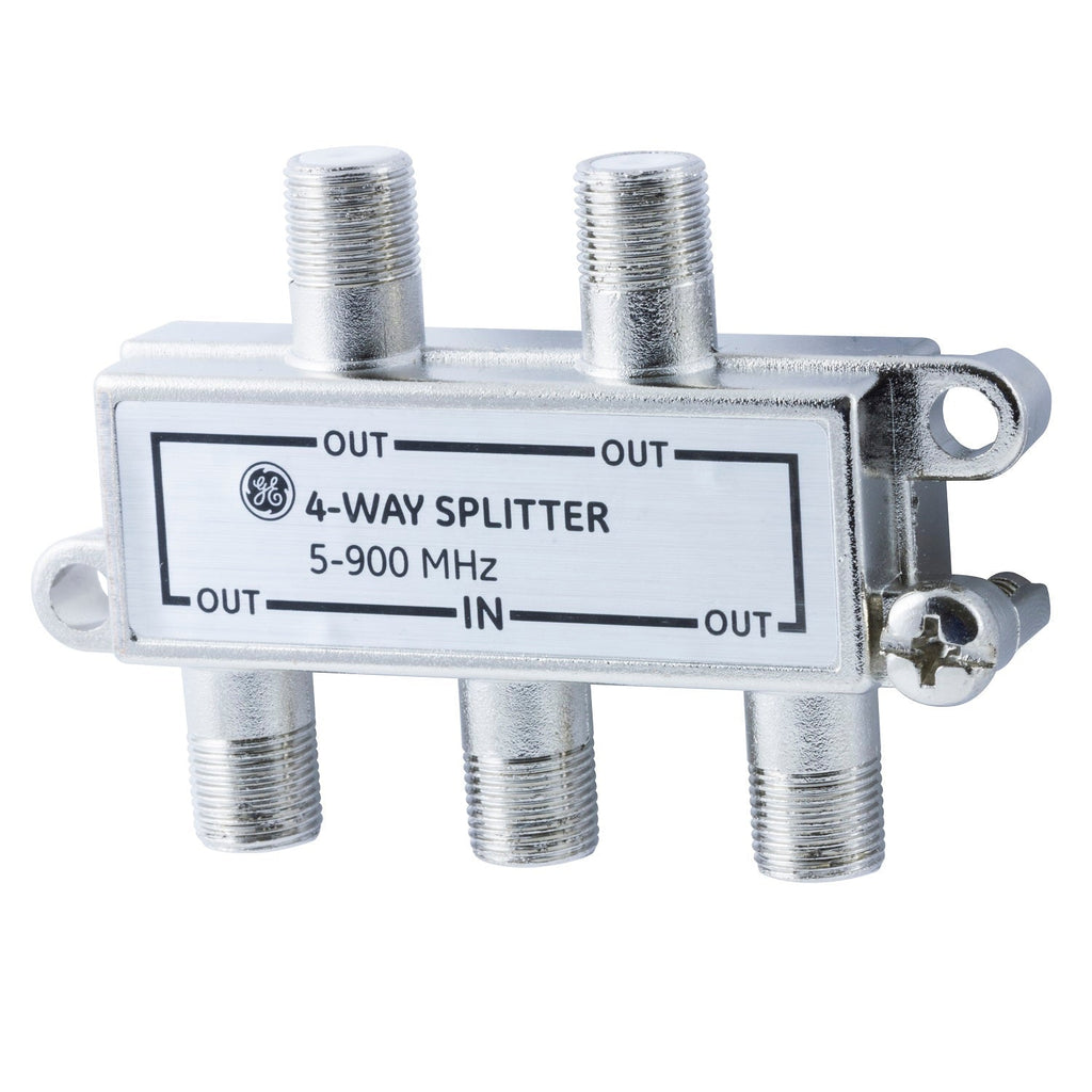 GE 4-Way Signal Splitter, Silver