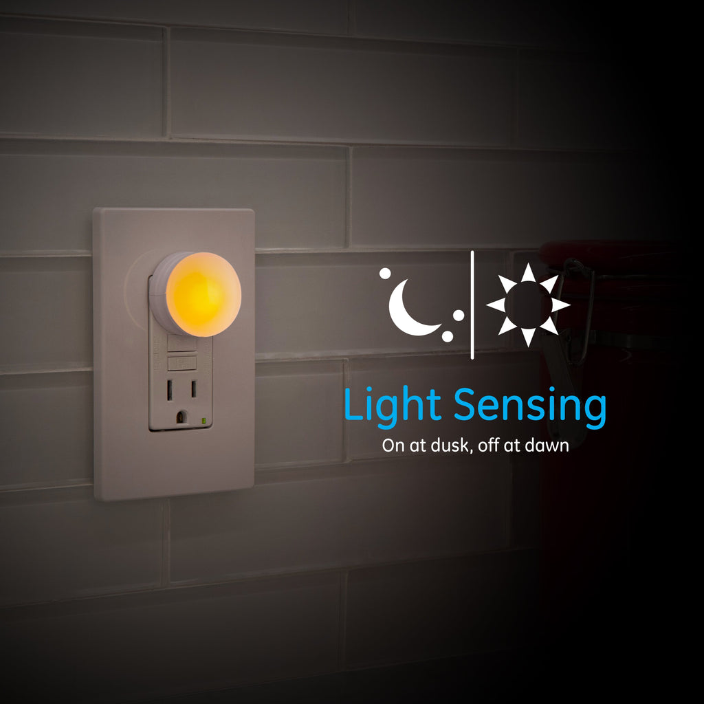 GE Color-Changing Swivel Plug-In LED Night Light, White