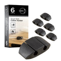 Cordinate Dual Slot Cable Management Dots, 6 Pack, Black,