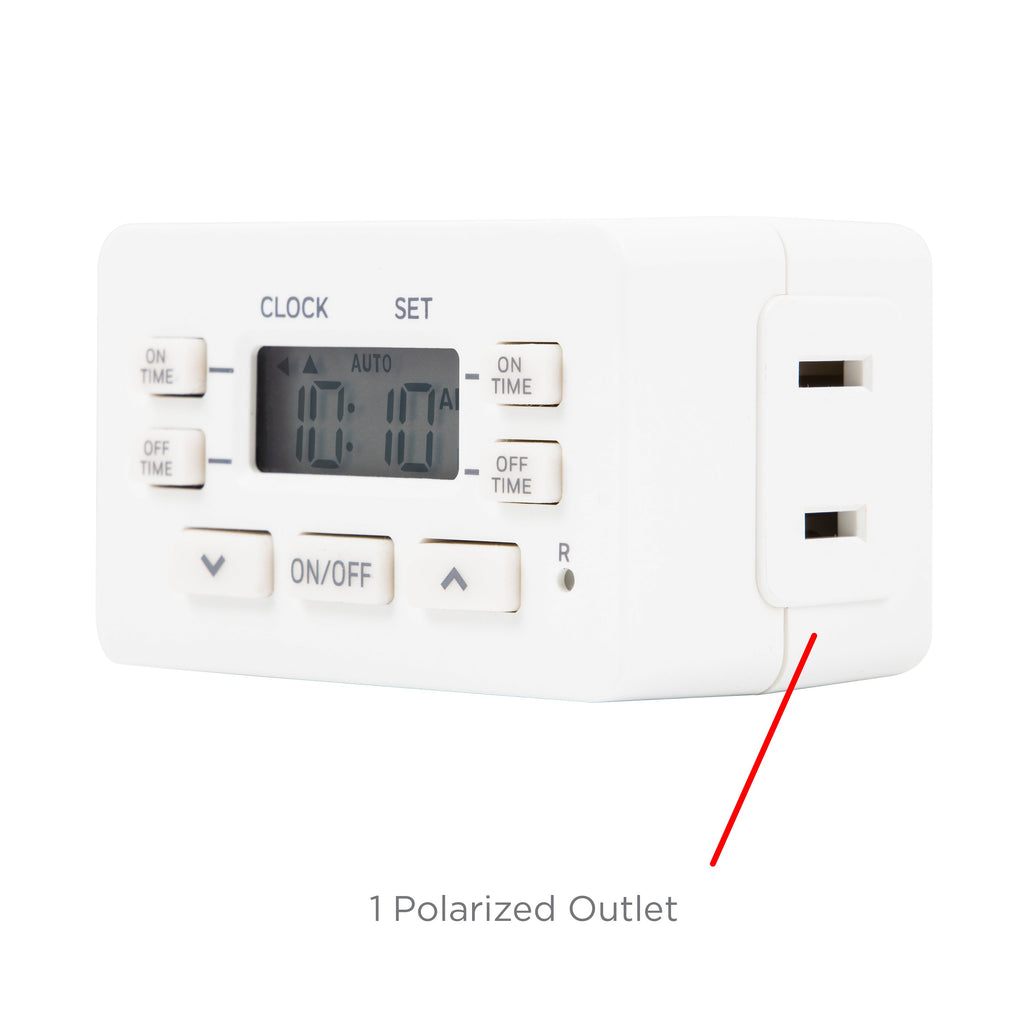 UltraPro Indoor Plug-In 24-Hour Digital Bar Timer, White