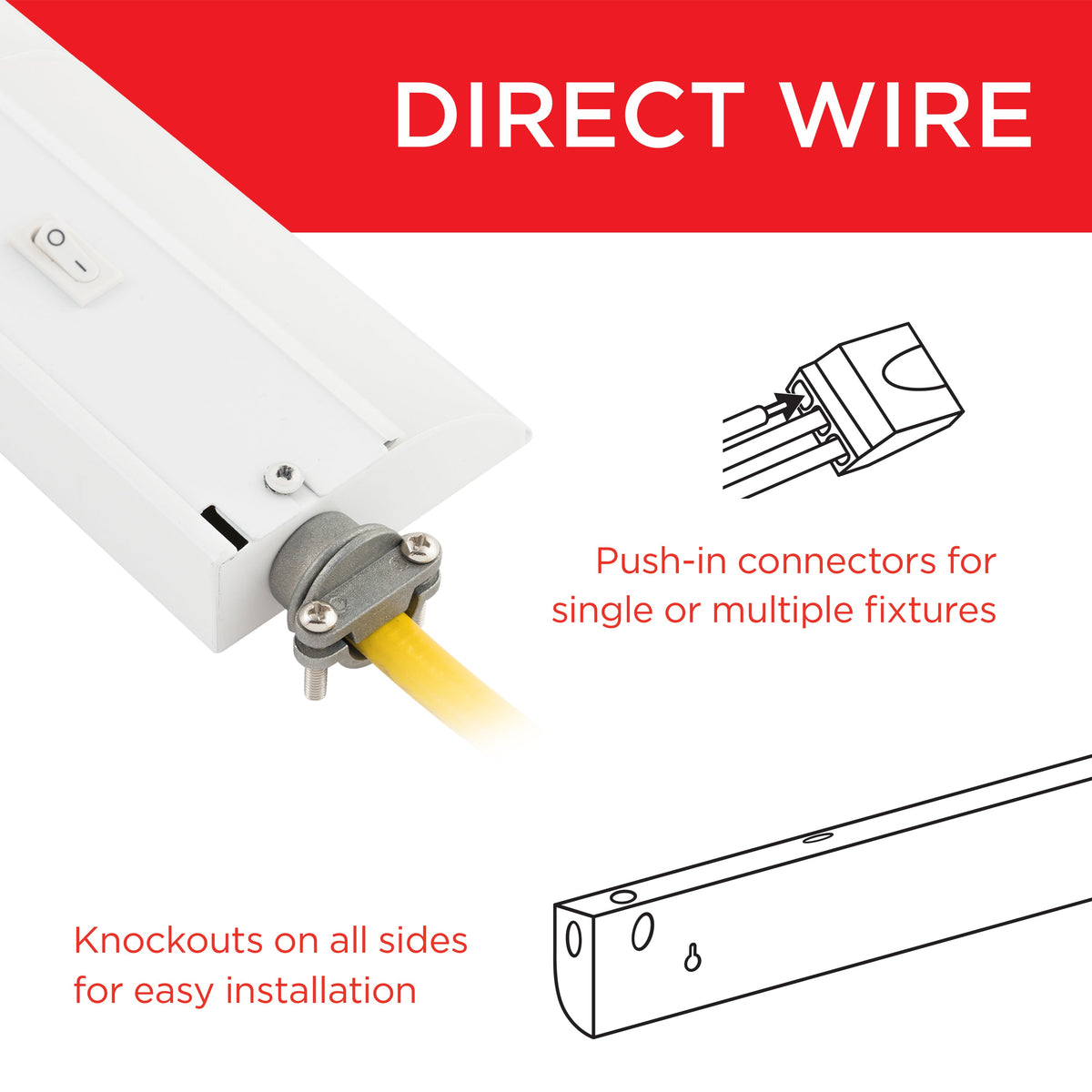 UltraPro 36in. Direct Wire LED Light Fixture with White Select