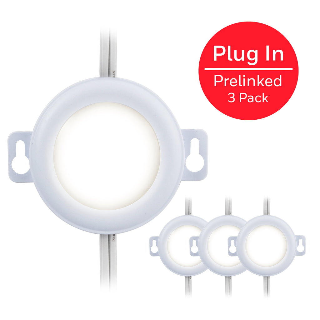 UltraPro Basic LED Puck Lights, 3pk
