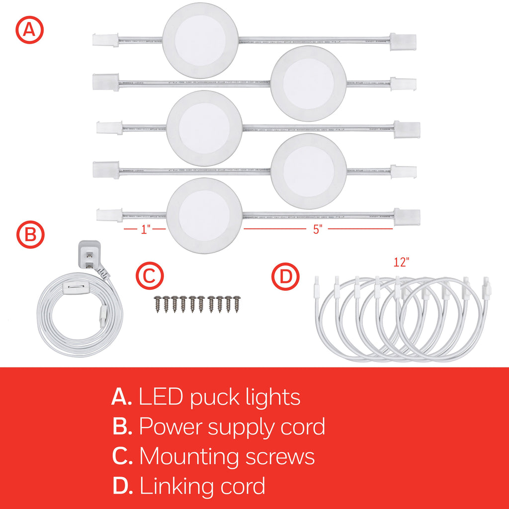 UltraPro Linkable Recess Mounted Pucks, 5pk