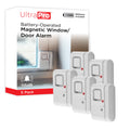 UltraPro Battery-Operated Magnetic Window or Door Alarm, 5 Pack, White