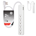 GE 6-Outlet Surge Protector, 620J, 2ft. White, 2pk