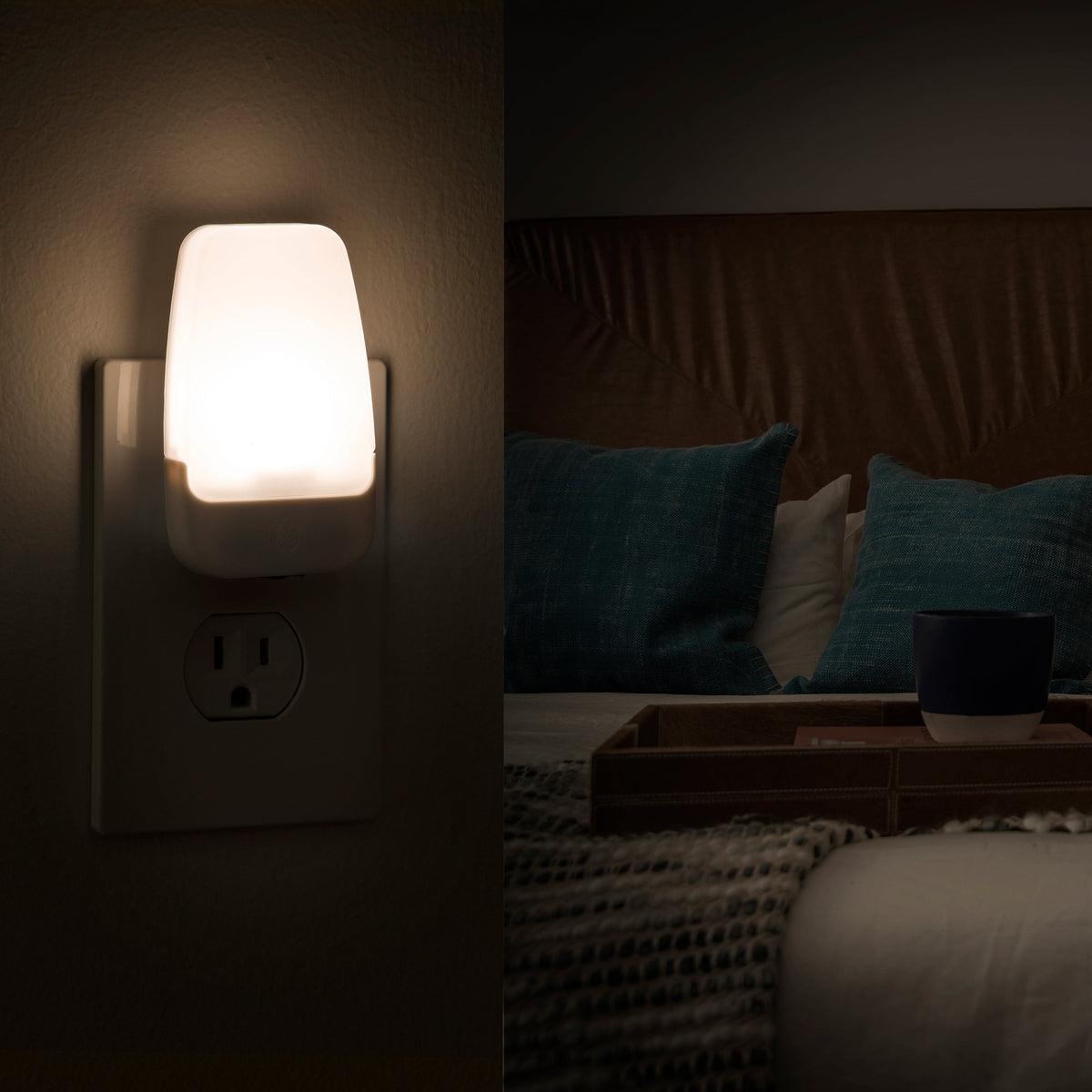GE Light Sensing LED Night Light, 4 Pack, White