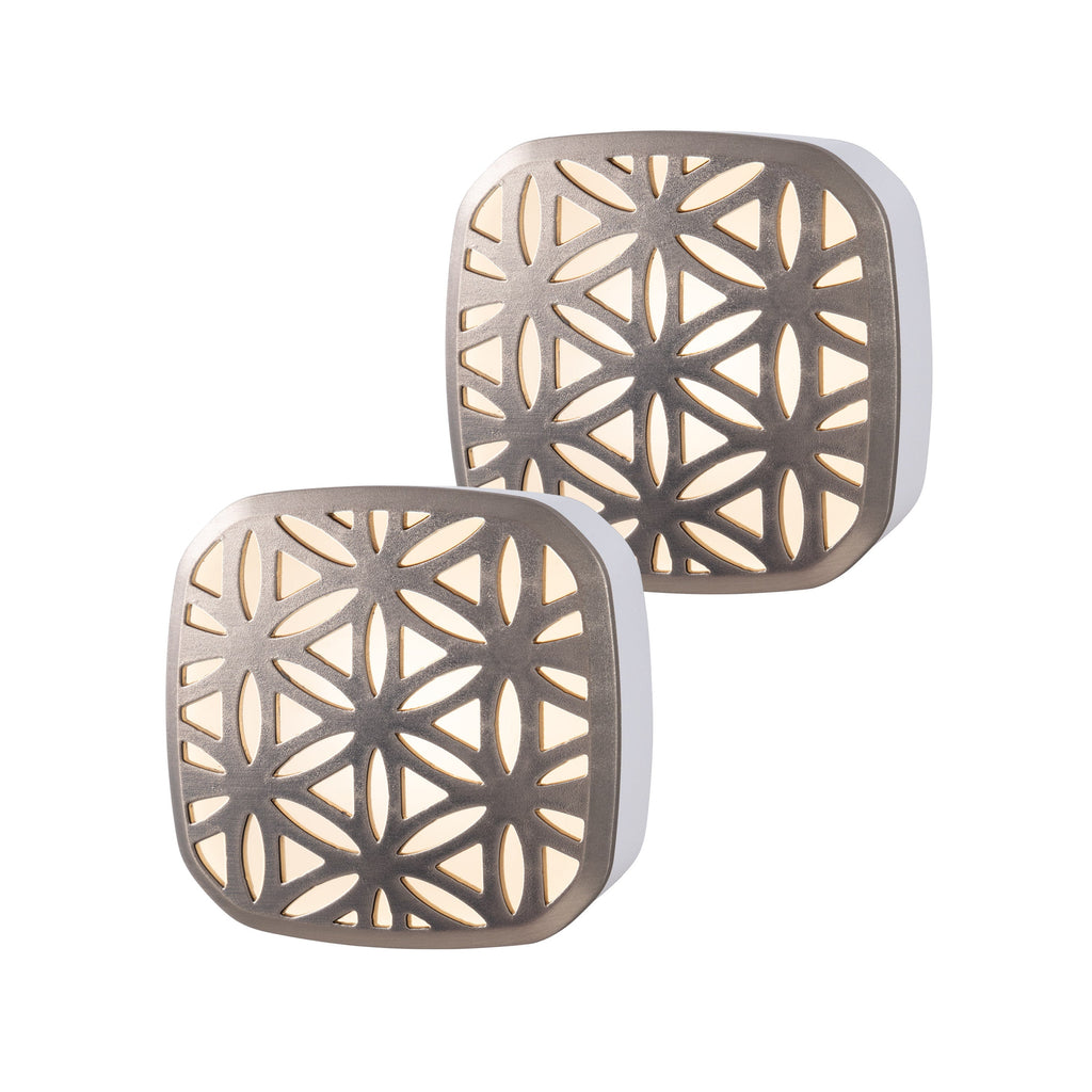 Lights by Night Light Sensing LED Night Light, 2 Pack, Brushed Nickel