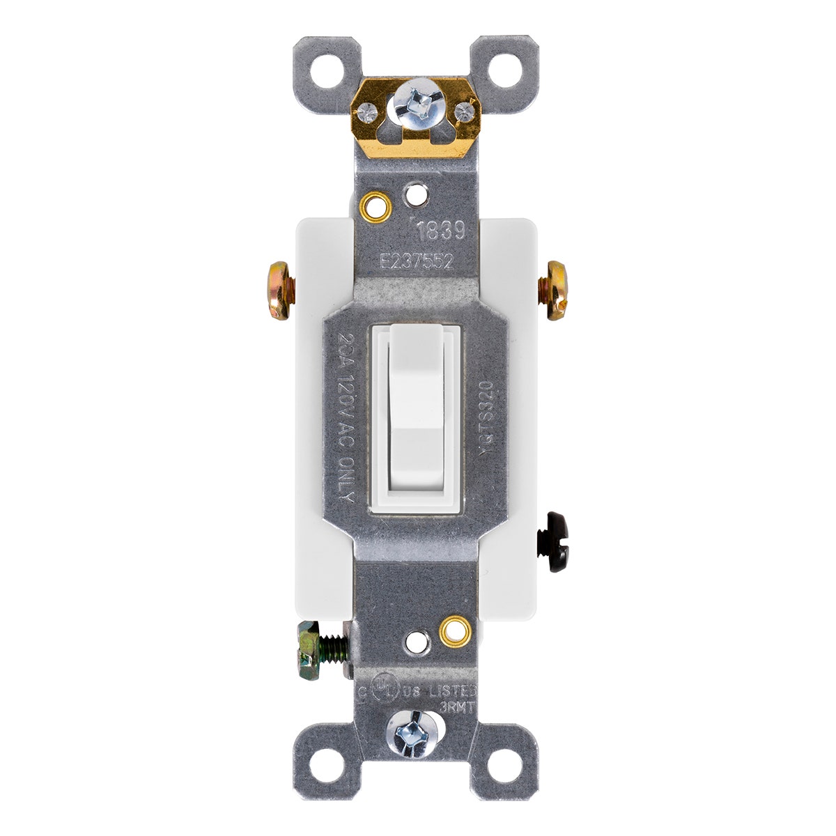 GE UltraPro Single Pole 3-Way Heavy-Duty Toggle Switch, White