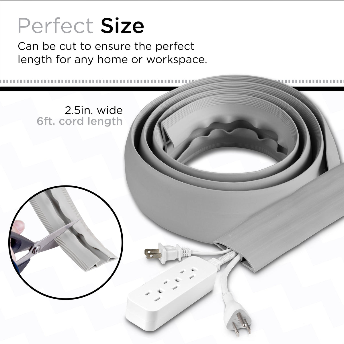 Cordinate Cable Management Floor Cover, 6ft., Gray