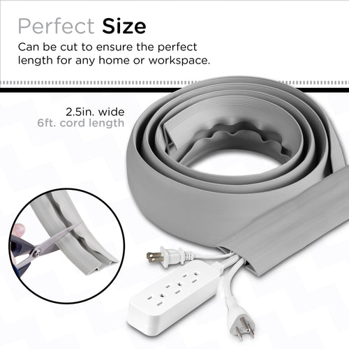 Cordinate Cable Management Floor Cover, 6ft., Gray