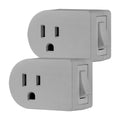 UltraPro Grounded Outlet Power Switch, Gray, 2pk