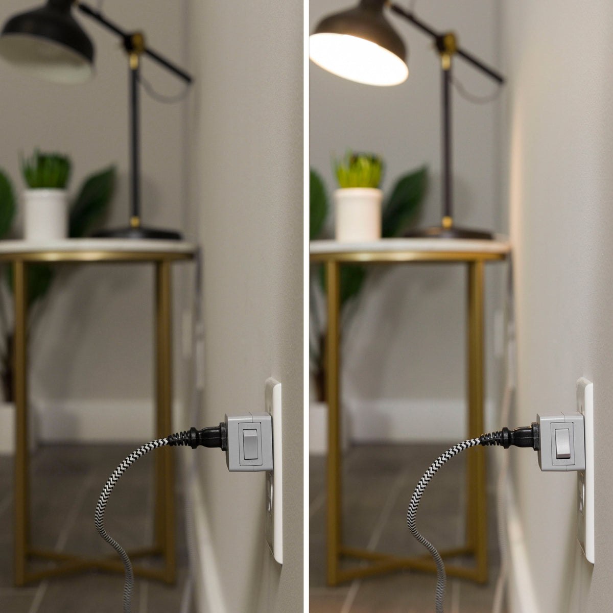 UltraPro Grounded Outlet Power Switch, Gray, 2pk