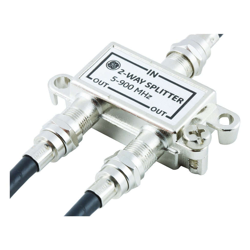 GE 2-Way Signal Splitter, Silver