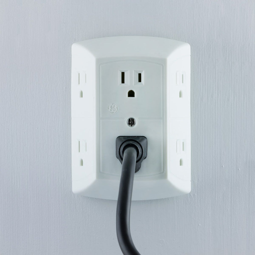 GE 6-Outlet Wall Tap, White