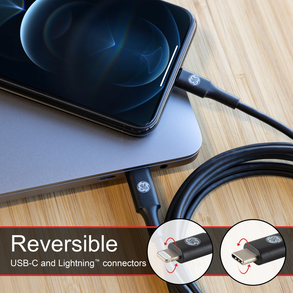 GE 6ft. USB-C to Lightning Charging Cable, Black