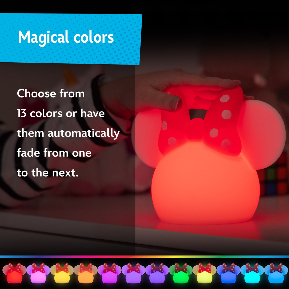 Disney Minnie Mouse Color-Changing Tabletop LED Night Light, White