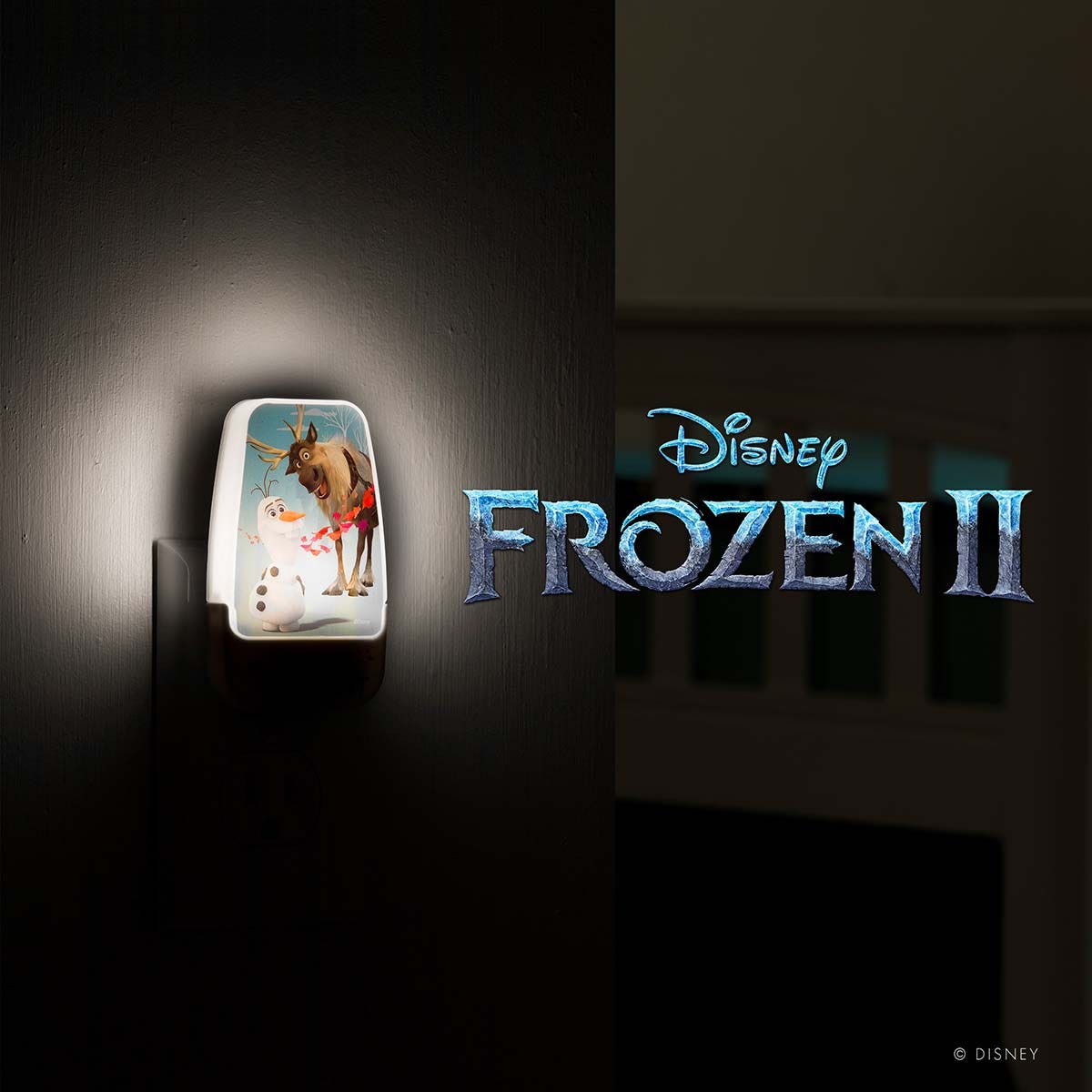 Disney Frozen II Light Sensing LED Night Light, White