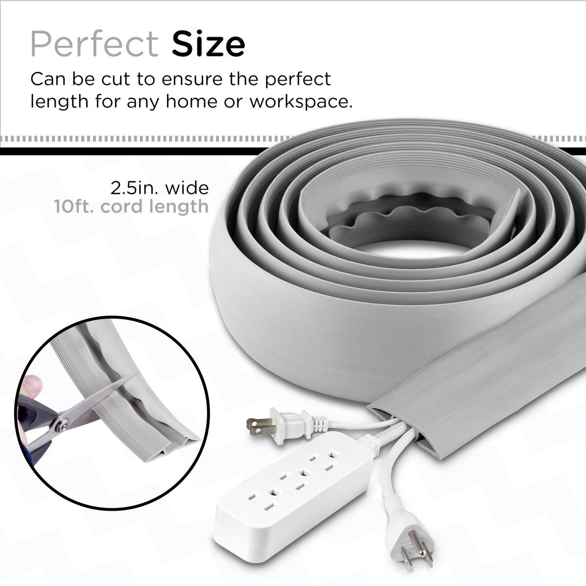 Cordinate Cable Management Floor Cover, 10ft., Gray