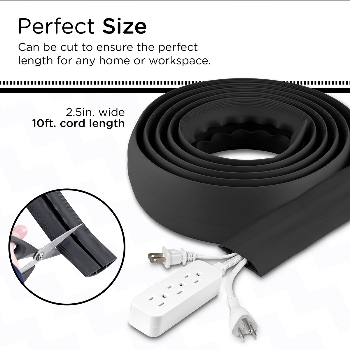 Cordinate Cable Management Floor Cover, 10ft., Black
