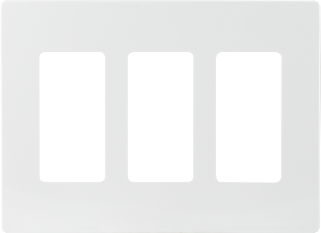 Power Gear Triple Screwless Rocker Light Switch Wall Plate, 5 Pack, White