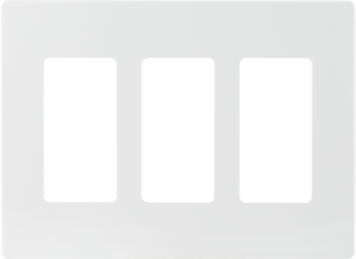 Power Gear Triple Screwless Rocker Light Switch Wall Plate, 5 Pack, White