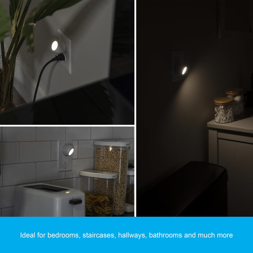 GE Light Sensing LED Night Light, 2 Pack, White