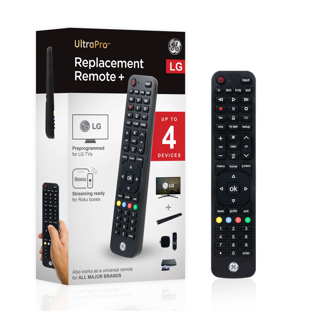 GE 4-Device Universal LG Replacement Remote, Black