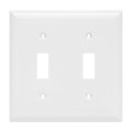 Power Gear Double Toggle Switch Oversized Wall Plate, White