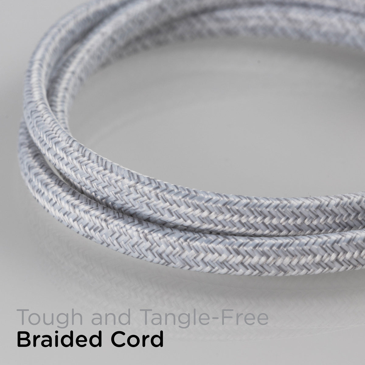 Cordinate 3-Outlet 12ft. Dual Split Extension Cord Braided, Indoor, White