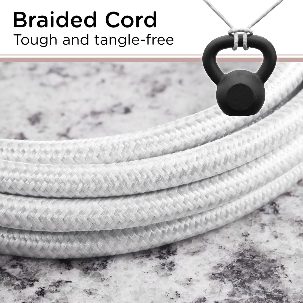 Cordinate 15ft. 3-Outlet Indoor Extension Cord, Gray/White