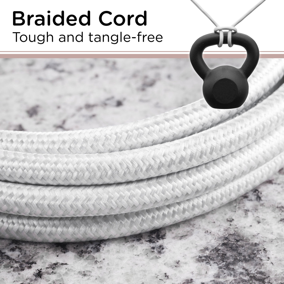 Cordinate 15ft. 3-Outlet Indoor Extension Cord, Gray/White