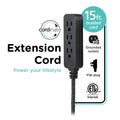 Cordinate 15ft. 3-Outlet Extension Cord, Black Heather