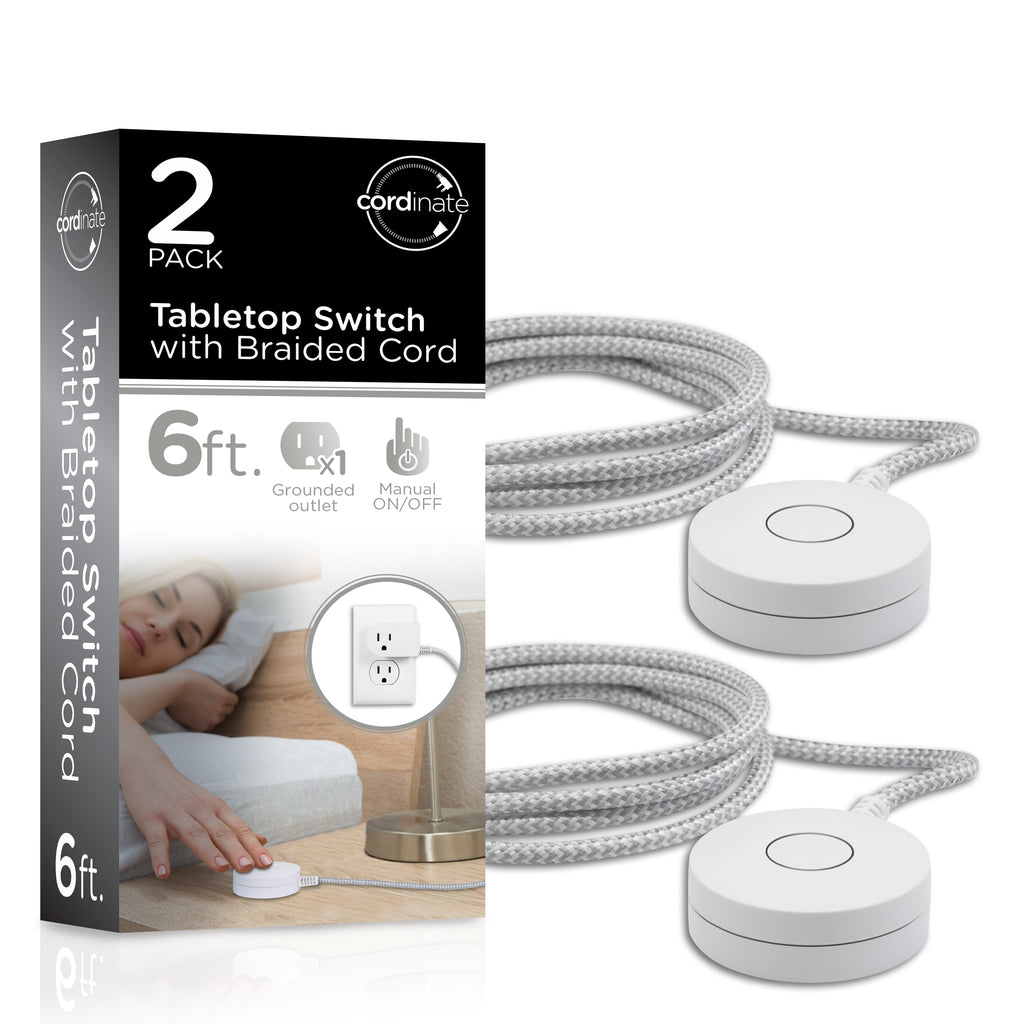Cordinate Tabletop Switch with Braided Cord 2 pack