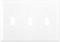 Power Gear Wallplate, Triple Switch, White Nylon