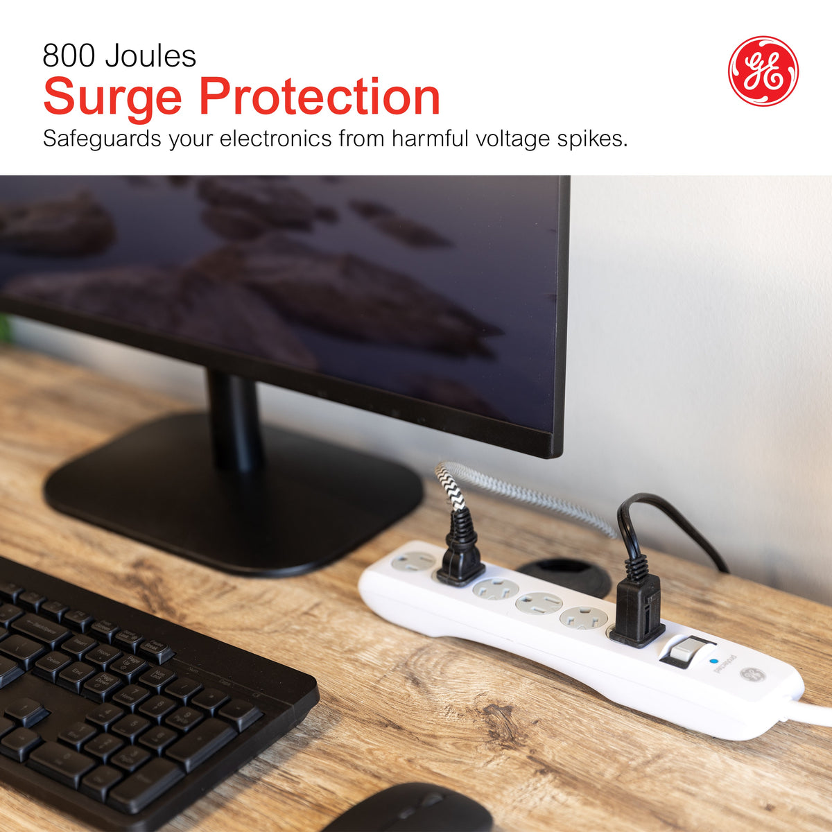 GE UltraPro 6-Outlet 20ft. Surge Protector, White