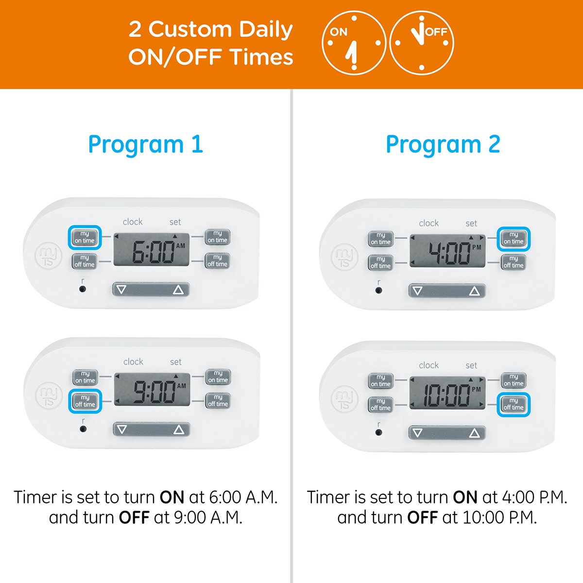 myTouchSmart Indoor Plug-In Simple Set Digital Bar Timer, White