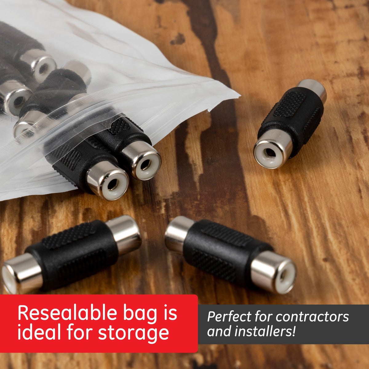 GE-branded RCA Extension Adapter, 100pk