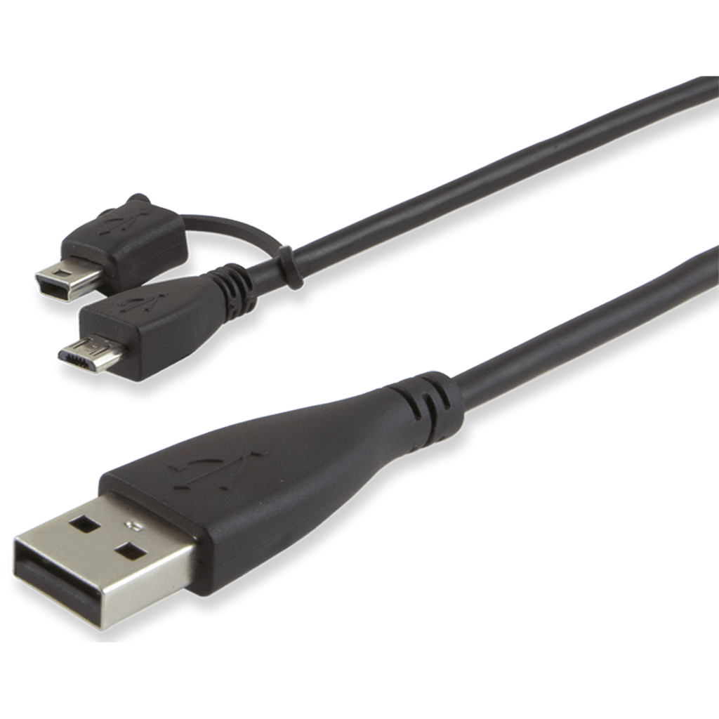 GE 3ft. 2-in-1 Micro/Mini USB Combo Cable, Black