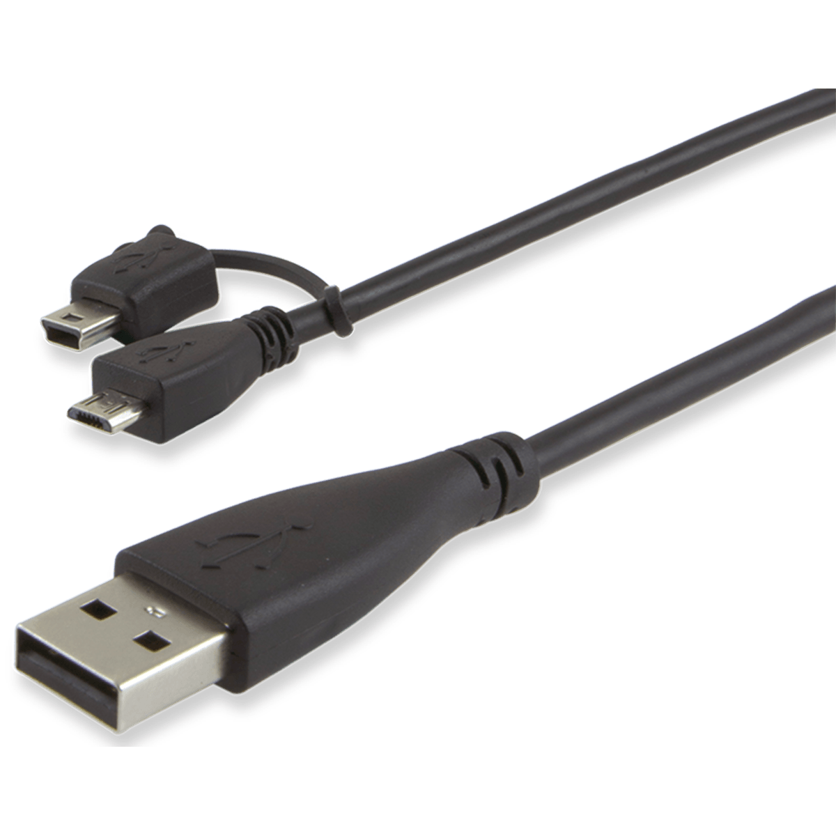 GE 3ft. 2-in-1 Micro/Mini USB Combo Cable, Black
