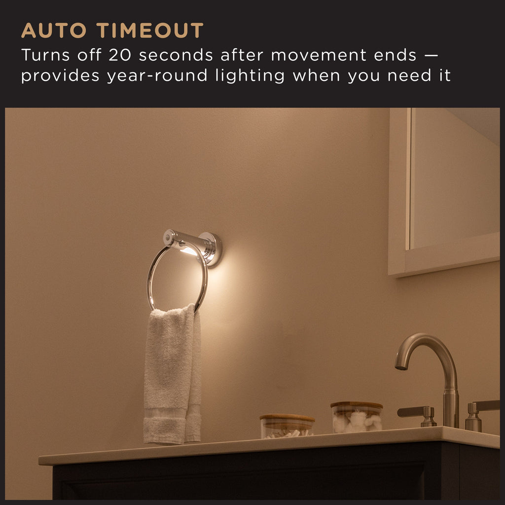 Enbrighten LED Motion Sensing Towel Ring Light, Chrome